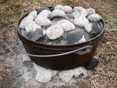 Dutch oven cooking with kids