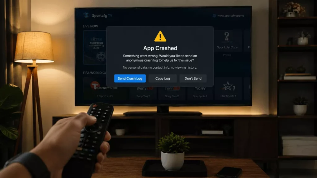 Sportzfy Crash Fix
